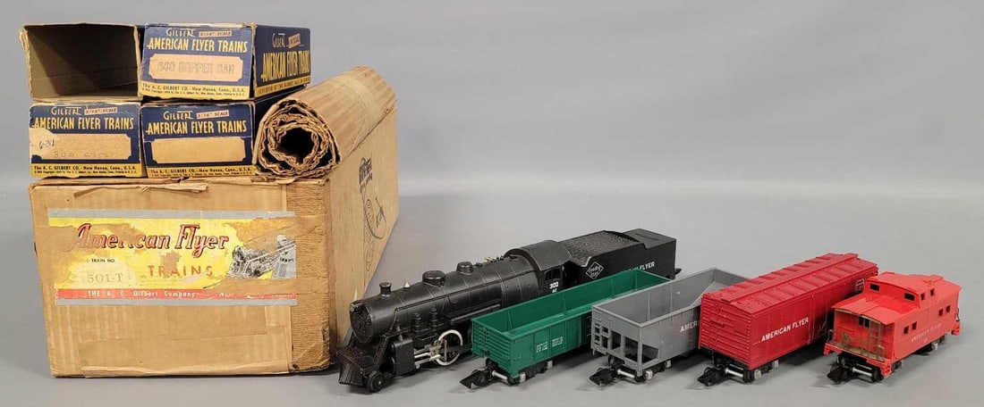 Boxed American Flyer S gauge 501-T steam freight set (1 of 16)