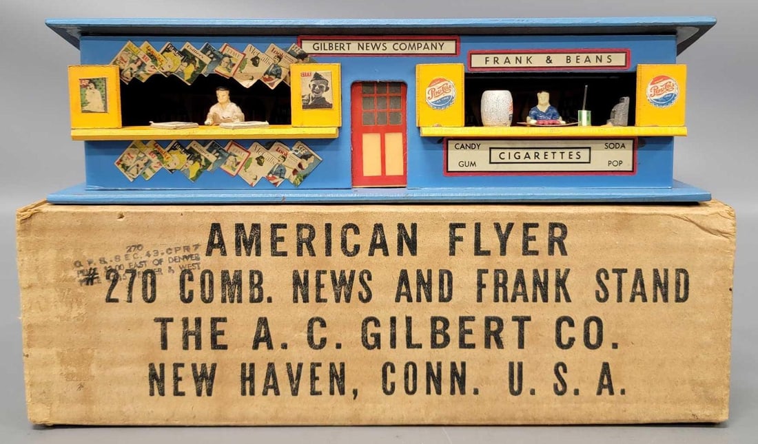 American Flyer S gauge 270 combination news and frank stand in original box (1 of 9)
