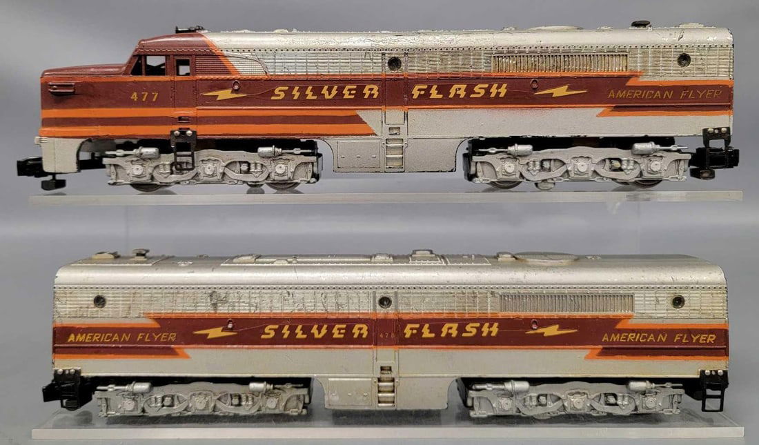 American Flyer S gauge 477 478 Silver Flash Alco PA AB diesel locomotive set (1 of 6)