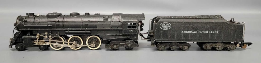 American Flyer S gauge 322 New York Central 4-6-4 Hudson steam locomotive: American Flyer S gauge 322 New York Central 4-6-4 Hudson steam locomotive, shows heavy run time and is C6 as seen in the photos.