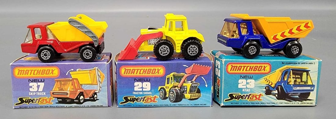 Three Matchbox Superfast Construction cars in original box (1 of 11)