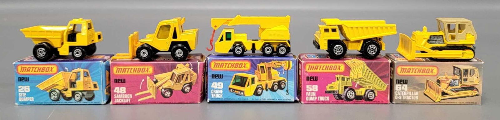 Five Matchbox Construction cars in original boxes (1 of 11)