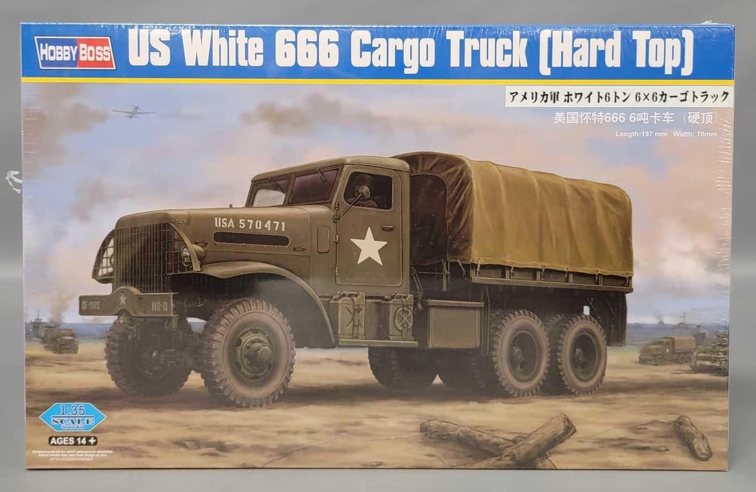 Factory sealed Hobby Boss 1/35 US White 666 Cargo Truck Hard Top in OB kit 83801 (1 of 6)