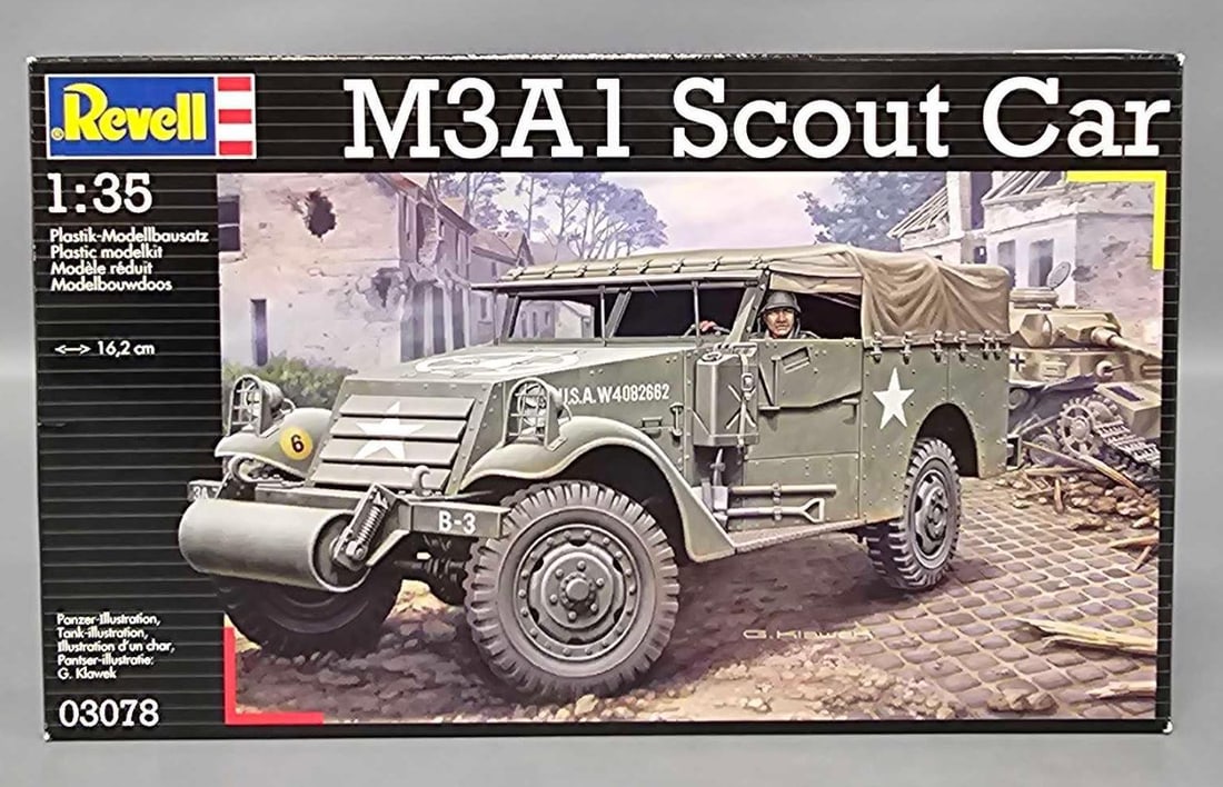Factory sealed Revell 1/35 M3A1 Scout Car in original box kit 03078 (1 of 6)