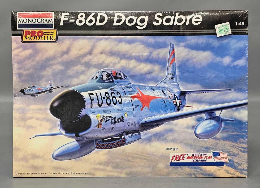 Factory sealed Monogram 1/48 F-86D Dog Sabre in original box kit 85-5960 (1 of 6)