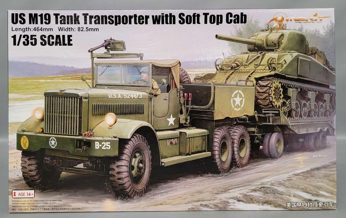Merit 1/35 US M19 Tank Transporter with Soft Top Cab kit 63501 without decals in OB (1 of 4)