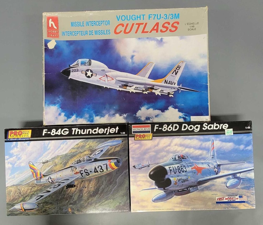 Group of Revell-Monogram and Hobby Craft 1/48 Jet kits in original boxes (1 of 7)