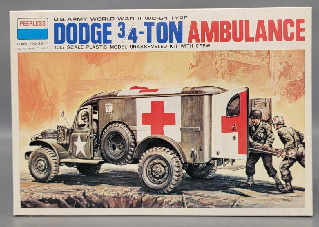 Peerless 1/35 scale WWII Dodge 3/4 -Ton Ambulance in original box kit 3511 (1 of 4)