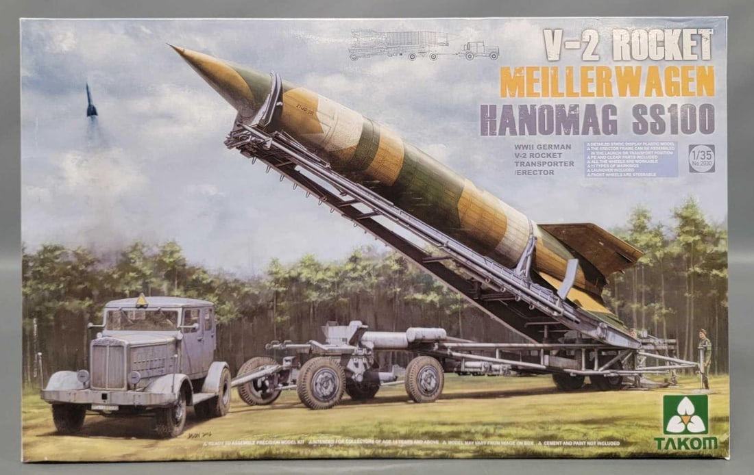 Factory sealed Takom 1/35 V-2 Rocket Meillerwagen Hanomag SS100 in original box (1 of 6)