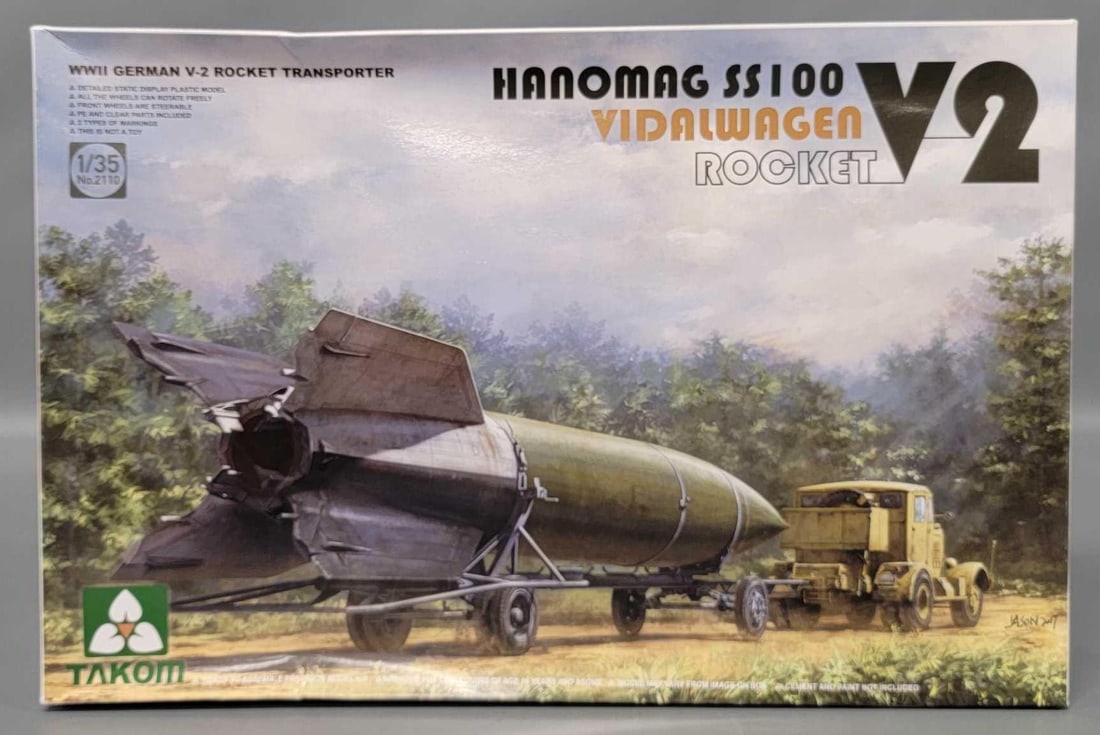 Factory sealed Takom 1/35 WWII German V-2 Rocket Transporter in original box kit 2110 (1 of 6)