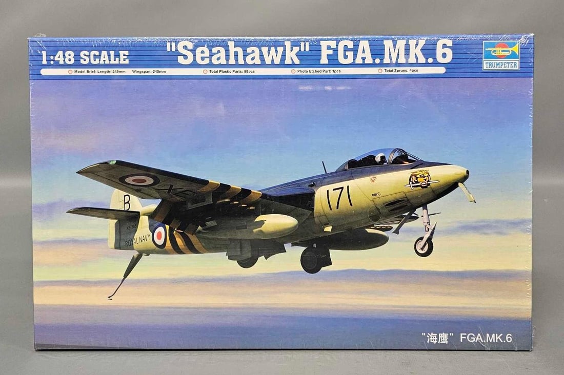 Factory sealed Trumpeter 1/48 Seahawk FGA.MK.6 in original box kit 02826 (1 of 6)