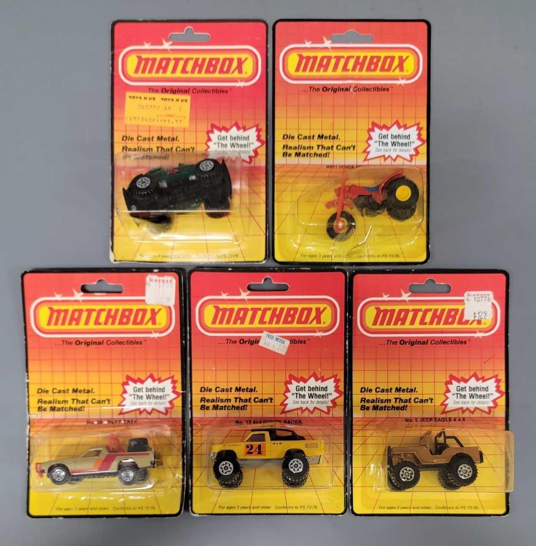 Five Matchbox All Terrain vehicles in blister packs (1 of 6)