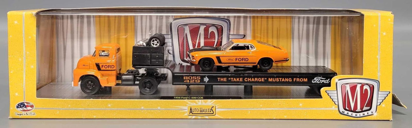 Factory sealed M2 Machines 1956 C-500 COE and 1970 Ford Mustang Boss 429 in original box (1 of 8)