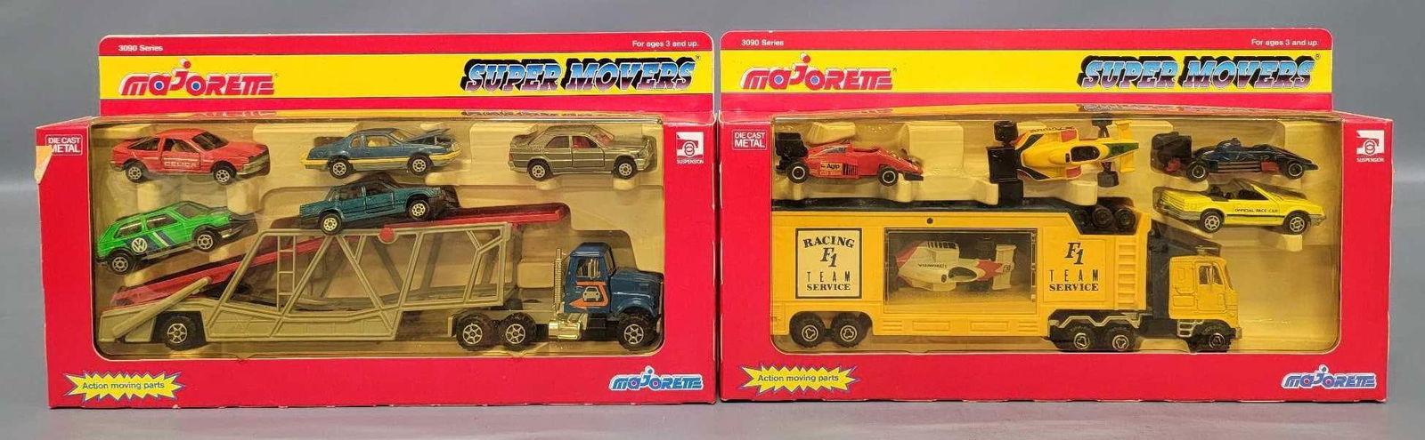 Factory sealed Two Majorette Super Movers Car Carriers in window boxes (1 of 8)