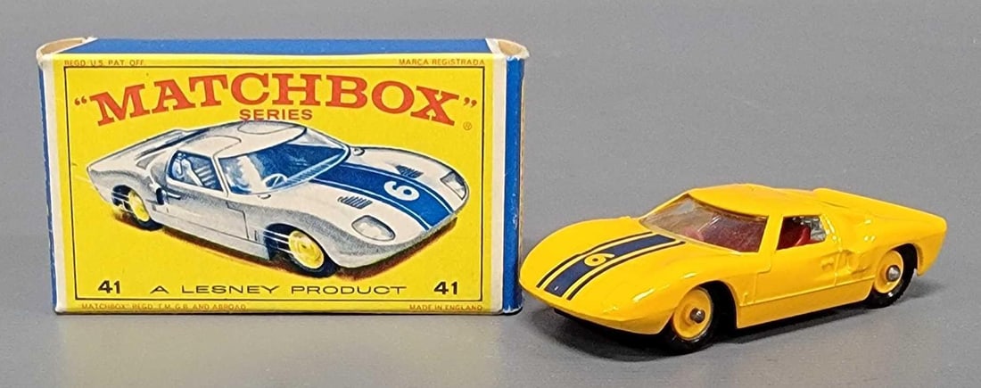 Matchbox No 41 Yellow Ford GT Racer in original box (1 of 11)