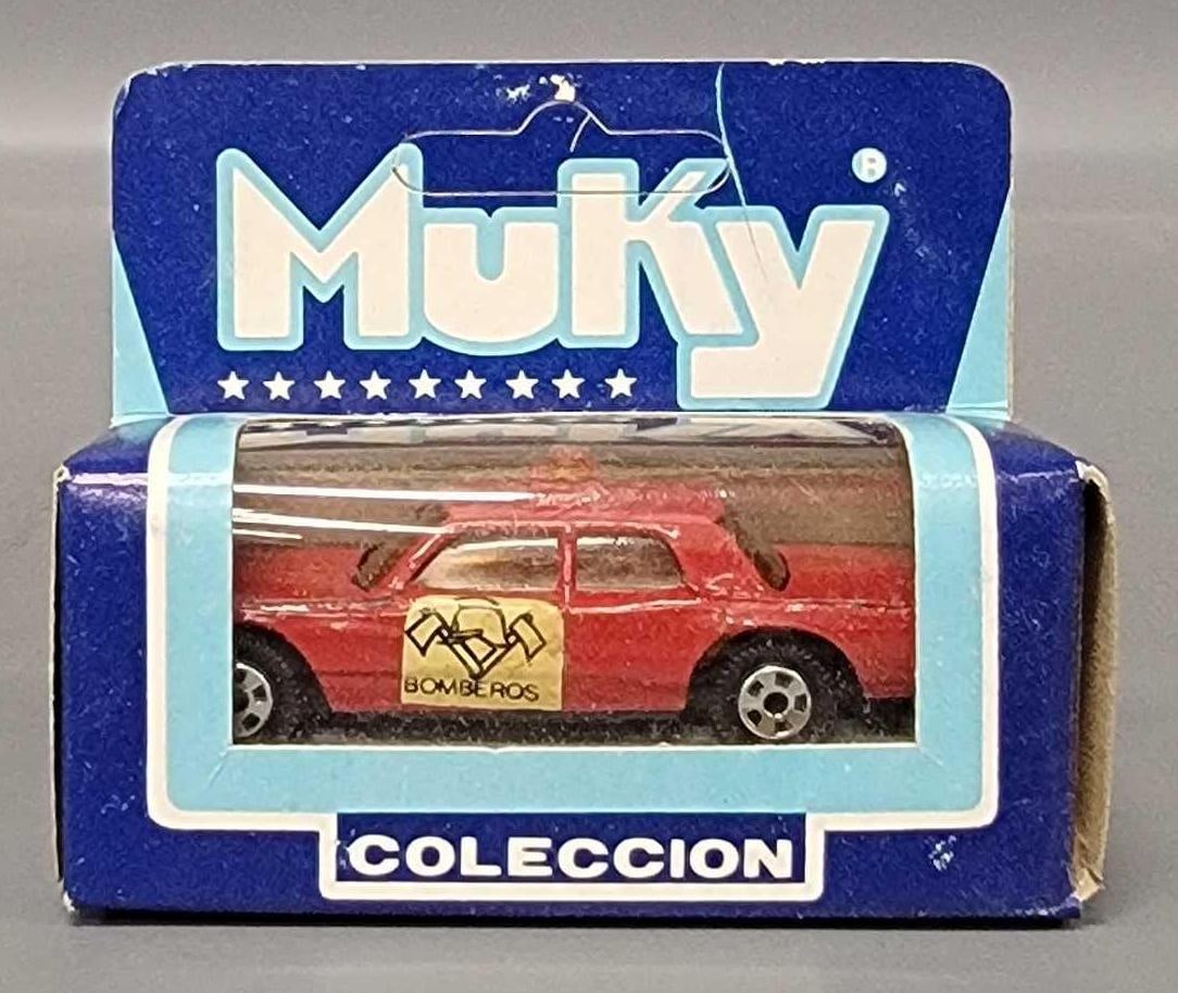Muky no 35 Bomberos in original box: Muky no. 35 Bomberos in original box car is in near mint to mint condition with a excellent original box as seen in photos.