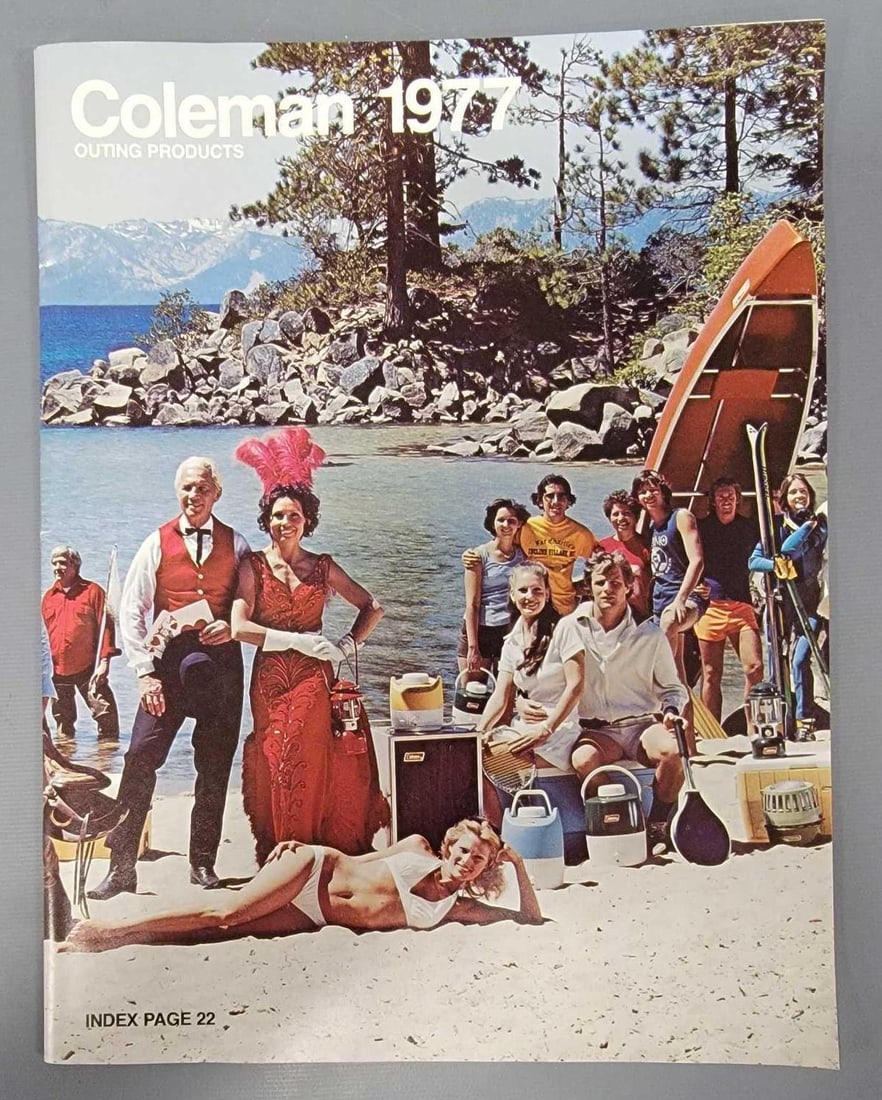 Coleman 1977 Outing Products booklet: Coleman 1977 Outing Products booklet in a plastic sleeve in near mint condition as seen in the photos.