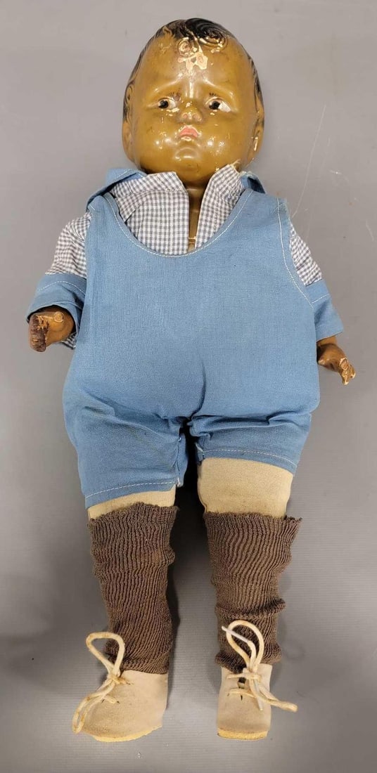 14 inch African American marked Effanbee composition Baby Grumpy doll (1 of 9)