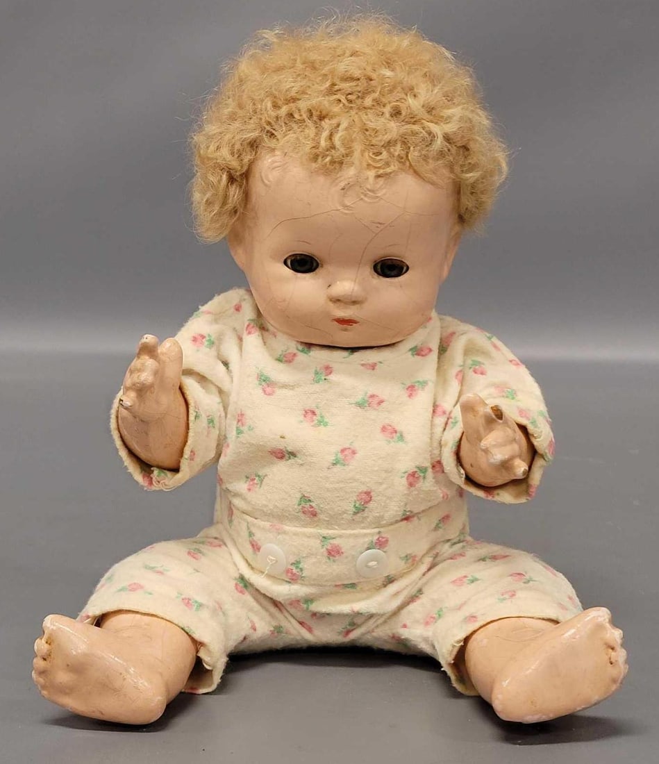 10.5 inch all composition sleepy eye marked Effanbee Patsy Baby doll (1 of 11)