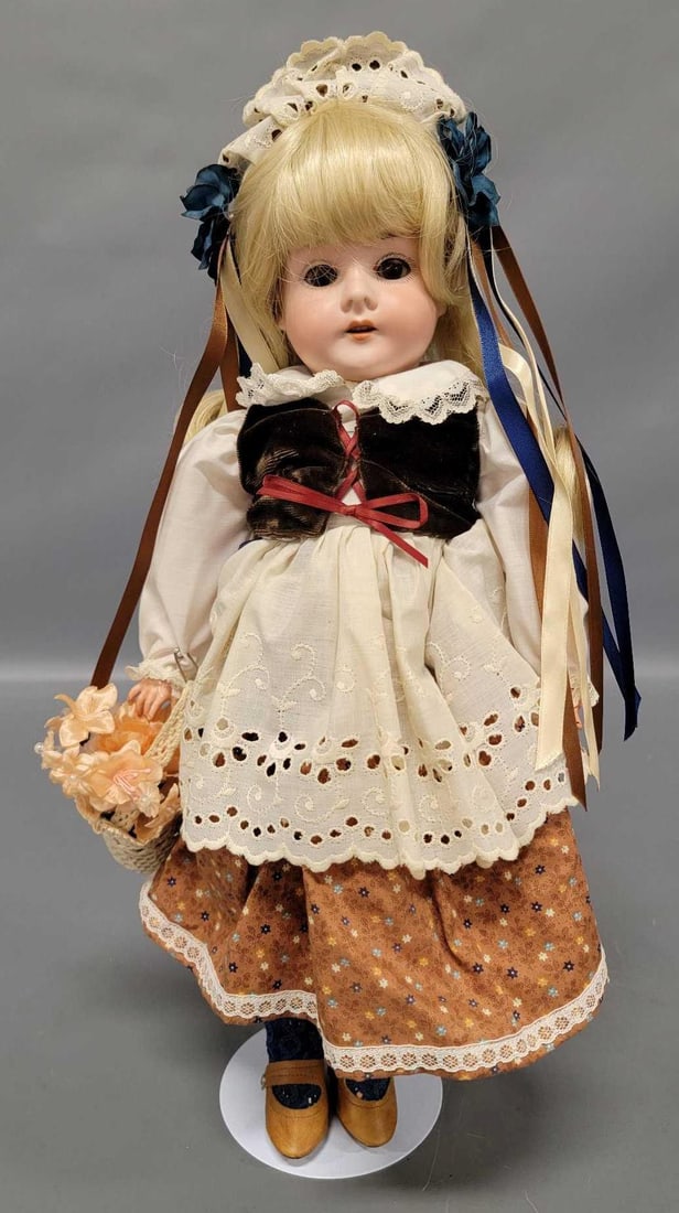 18 inch brown eye sleepy eye German Bisque head doll (1 of 9)