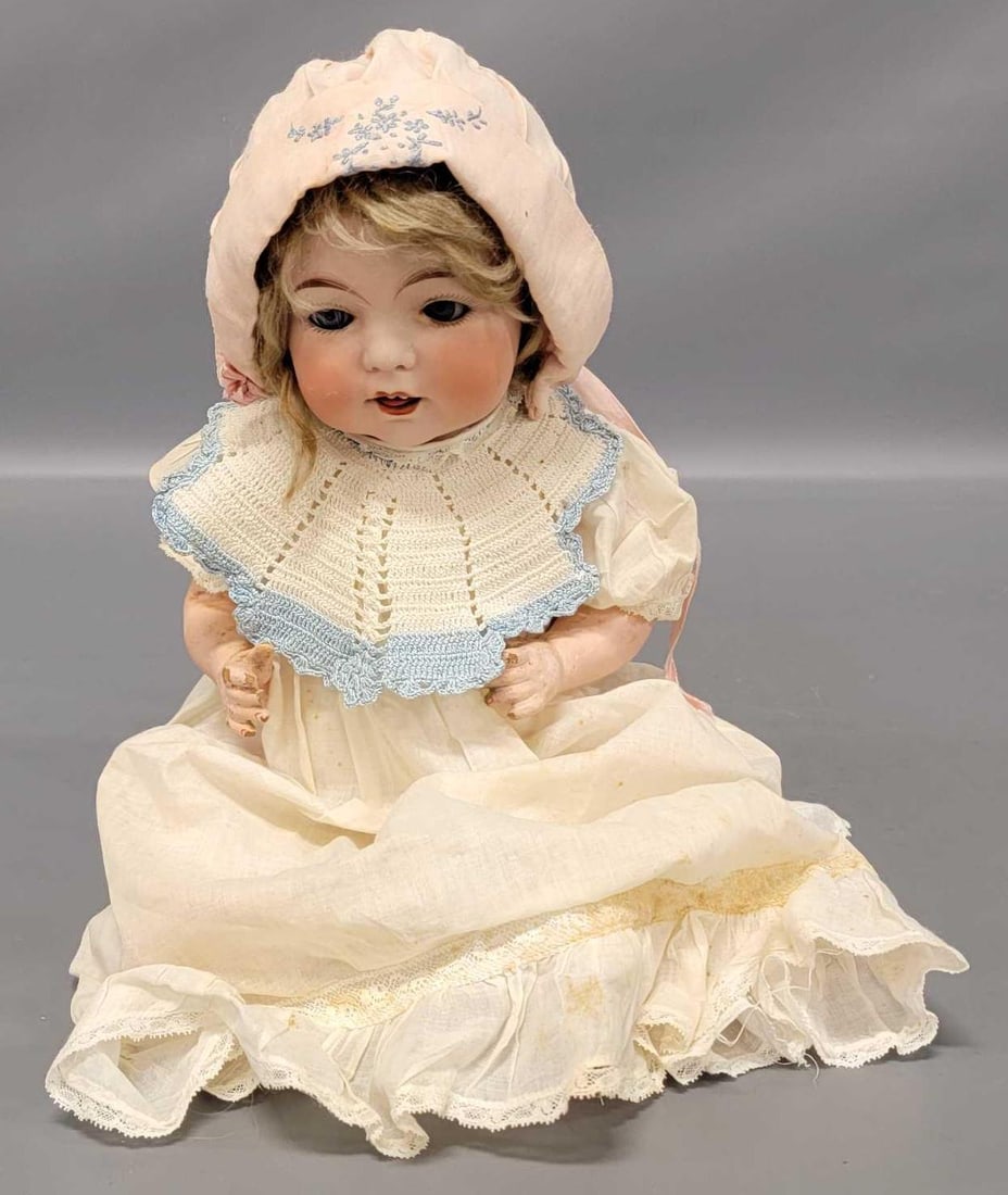 16 inch bisque head doll with blue sleepy eyes (1 of 12)