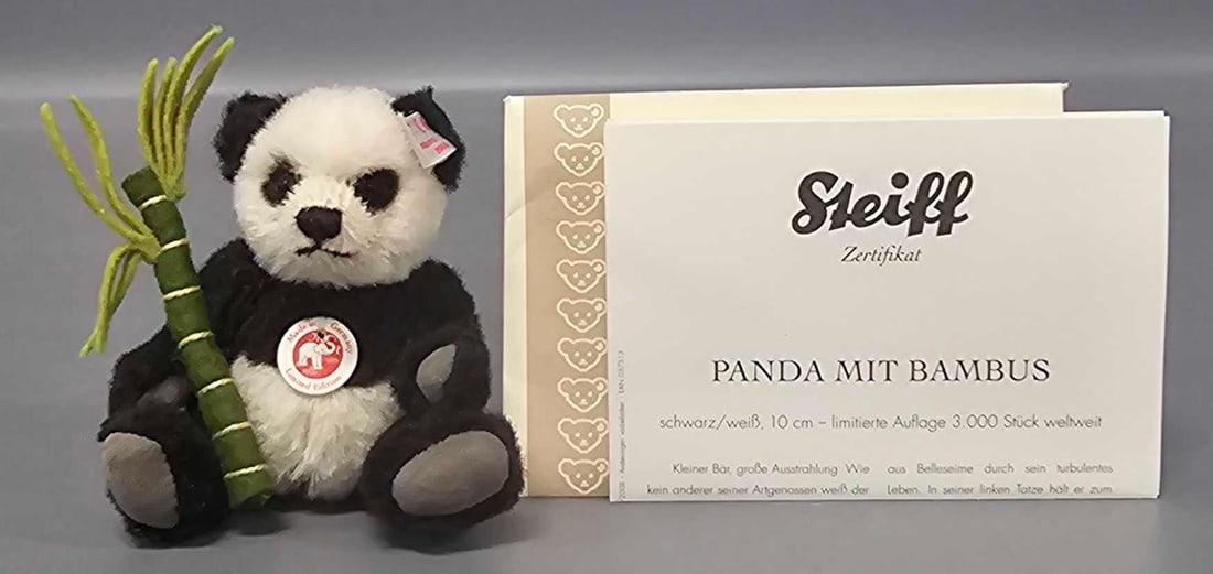 Steiff 3 inch Limited Edition Panda bear with certificate (1 of 8)