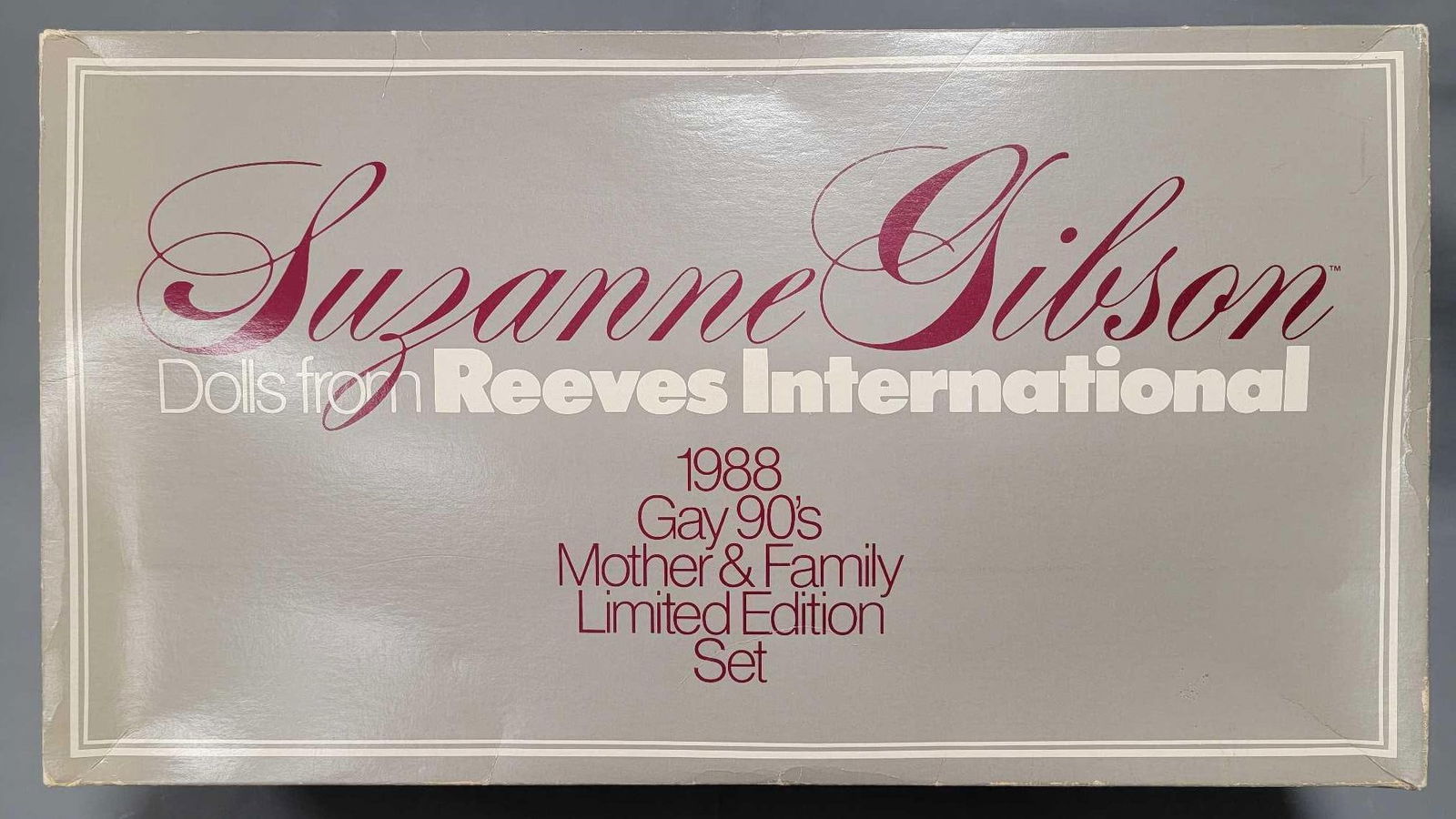 Suzanne Gibson Gay 90s Mother and Family Limited Edition doll set in original box: Suzanne Gibson dolls from Reeves International 1988 Gay 90s Mother and Family Limited Edition set in excellent condition appears to have never been played with and comes in an excellent original box w