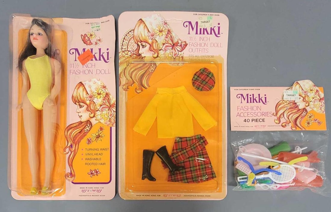 Vintage Mikki 11.5 inch fashion doll, doll outfit, and accessories in factory sealed original boxes (1 of 10)