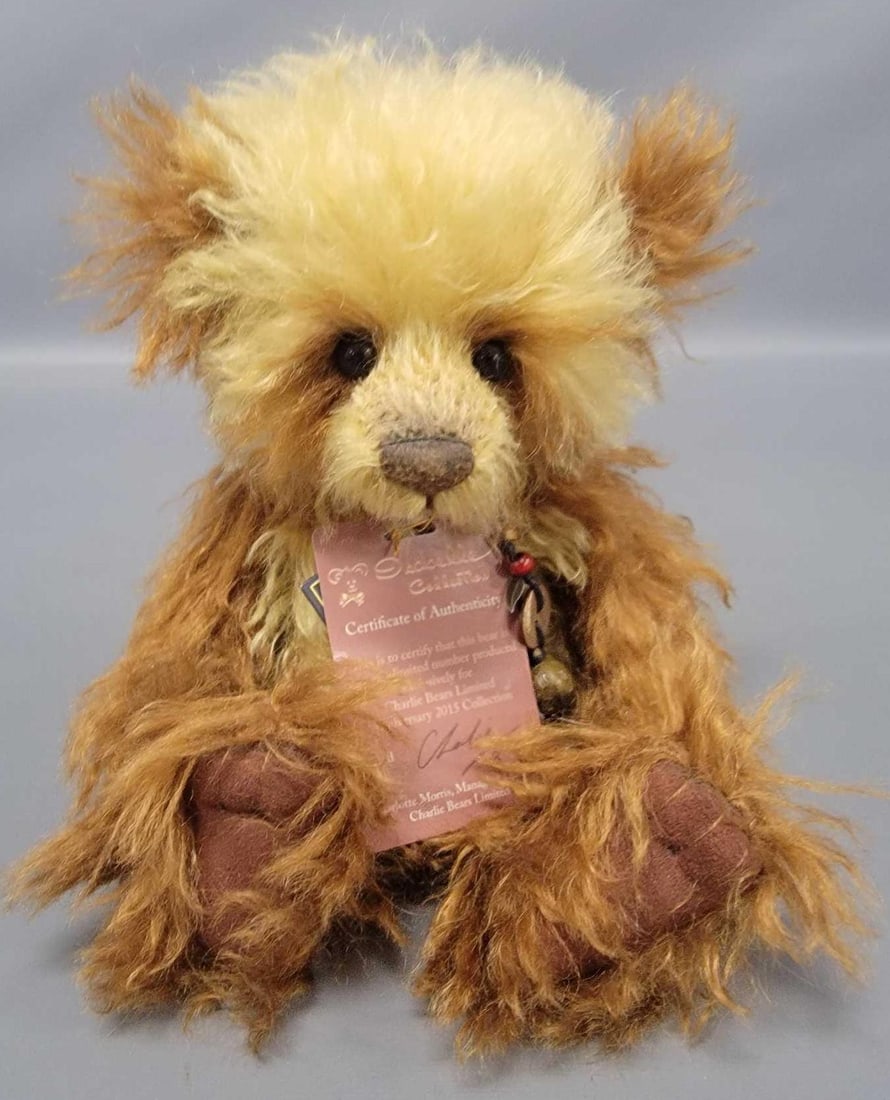Charlie Bears 11 inch Isabelle Collection 10th Anniversary Collection Anniversary Wookey plush: Charlie Bears 11 inch Isabelle Collection 10th Anniversary Collection Anniversary Wookey SJ 5477 no 260 of 500 plush is in excellent condition and comes with Certificate of Authenticity. Comes from an