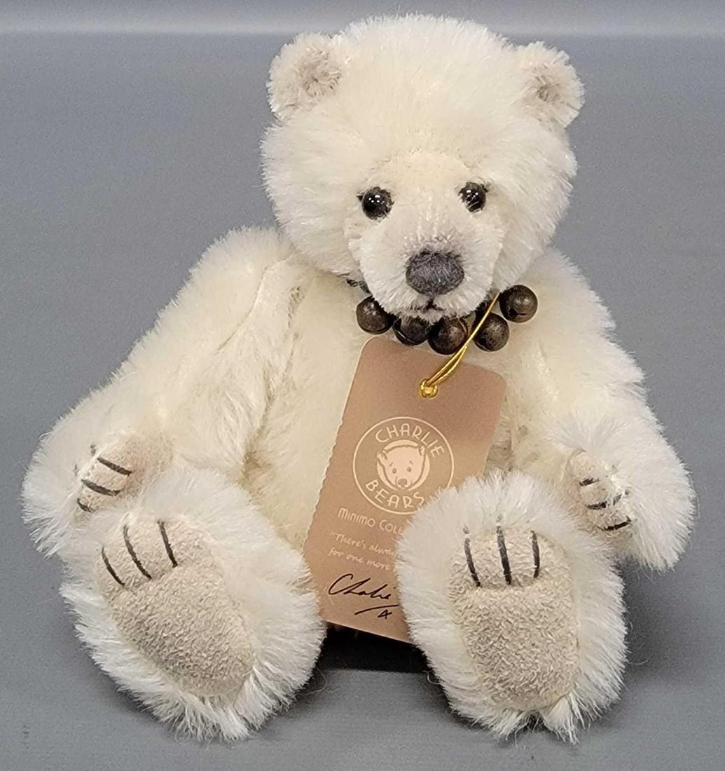 Charlie Bears 6 inch Minimo Collection Icicle plush: Charlie Bears 6 inch Minimo Collection Icicle no 386 of 2000 plush is in excellent condition and comes from an adult owned, smoke-free, pet-free home that has never been played with as seen in the pho