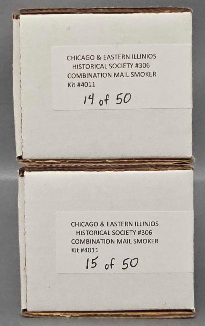 Two Chicago & Eastern Illinois Historical Society Combination Mail Smoker cars kits HO scale (1 of 4)