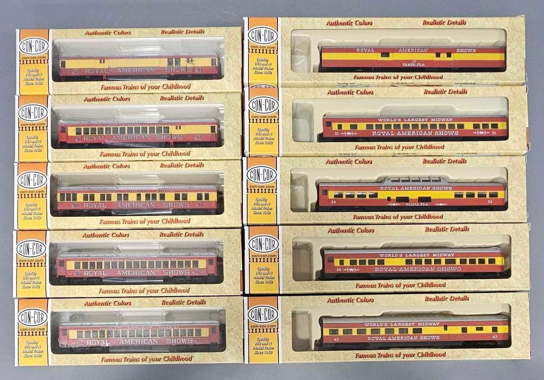 Ten Con-Cor Royal American Shows Passenger, Solarium, and more in original boxes (1 of 9)