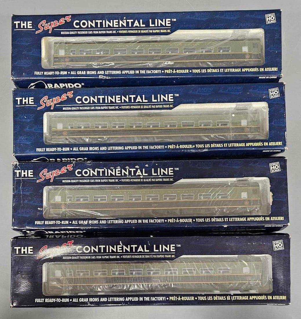 Four Rapido HO scale Grand Trunk Western passenger cars in original boxes (1 of 10)