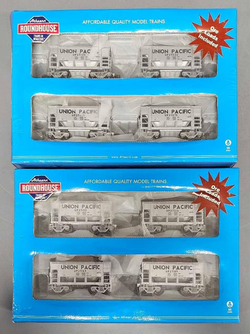 Two Athearn Roundhouse Union Pacific 24 foot ore car 4 packs in original boxes (1 of 7)