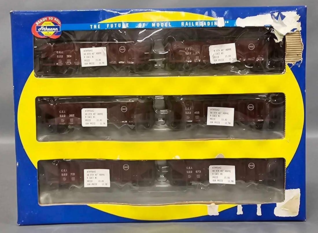 Athearn 6-pack Chicago and Eastern Illinois 40' Hopper Cars in original box (1 of 7)