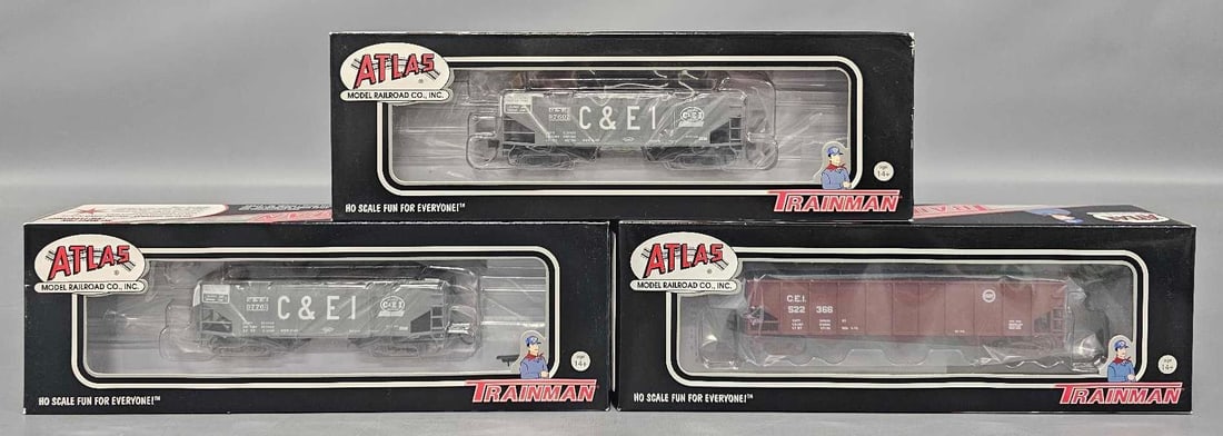 Three Atlas Trainman C&EI Hopper cars in original boxes (1 of 8)