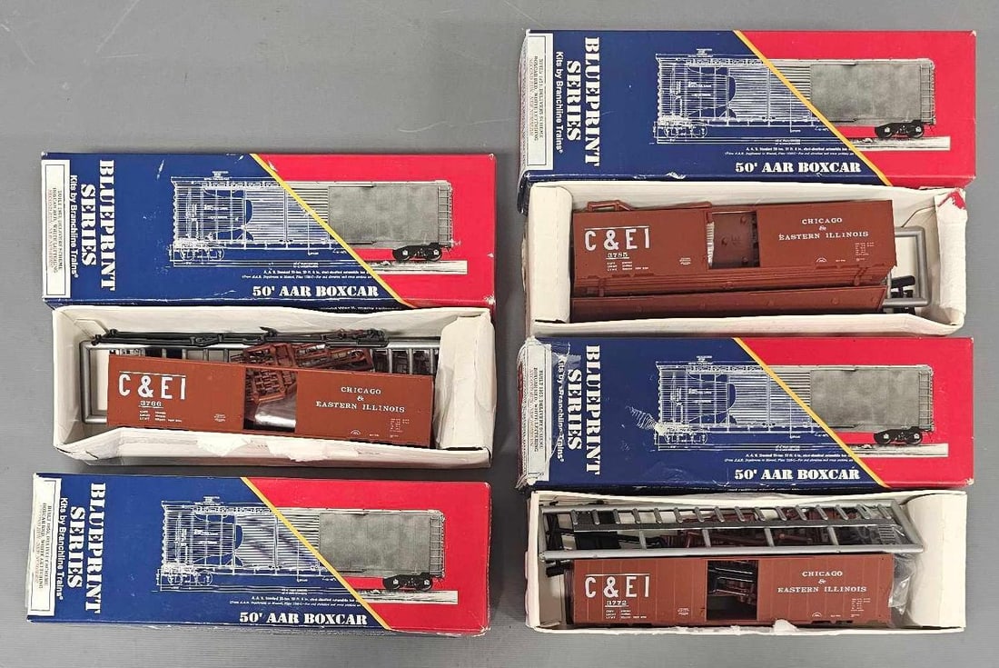 Four Branchline Blueprint Series 50' Boxcar kits in original boxes (1 of 9)