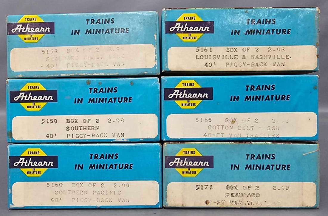 Six Athearn 40' Piggy-back and Van trailer kits in original boxes (1 of 6)