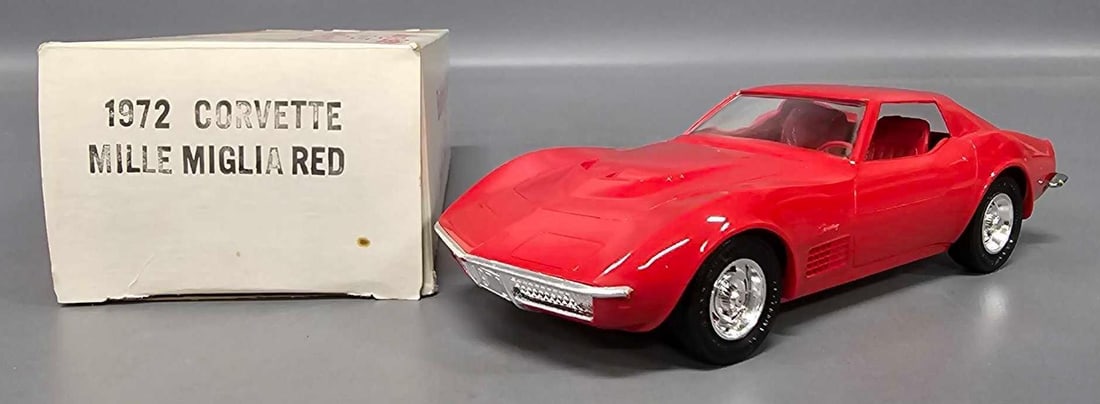 1972 Chevy Corvette coupe dealer promo car mille miglia in original box: 1972 Chevy Corvette coupe dealer promo car mille miglia in original box, car is near mint with a minute scratch on the passengers side of the roof just behind the windshield. Comes in an excellent ori