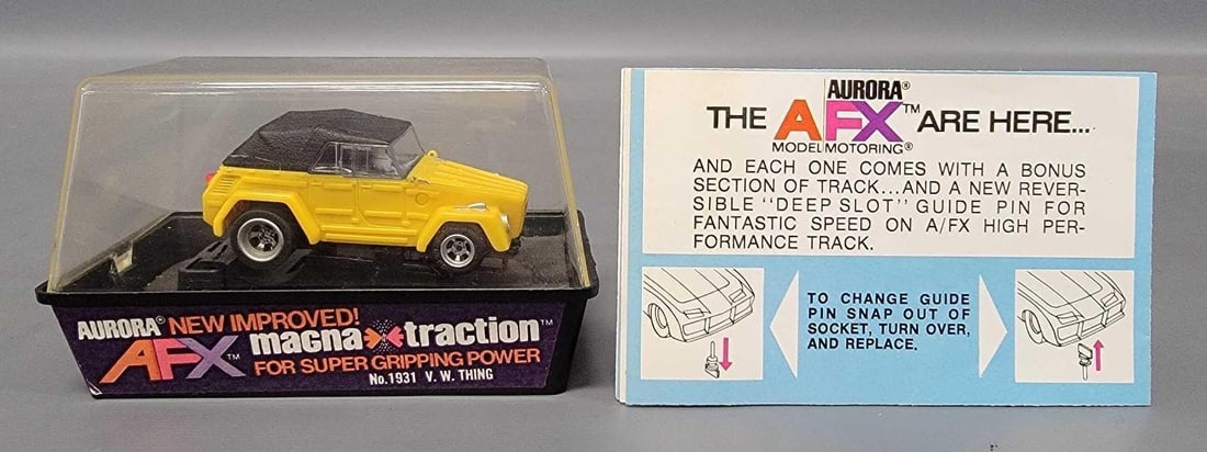 Aurora Thunderjet snow mobile slot car body: Aurora Thunderjet snow mobile body. Body is excellent with little signs of wear. Body screw posts are excellent.