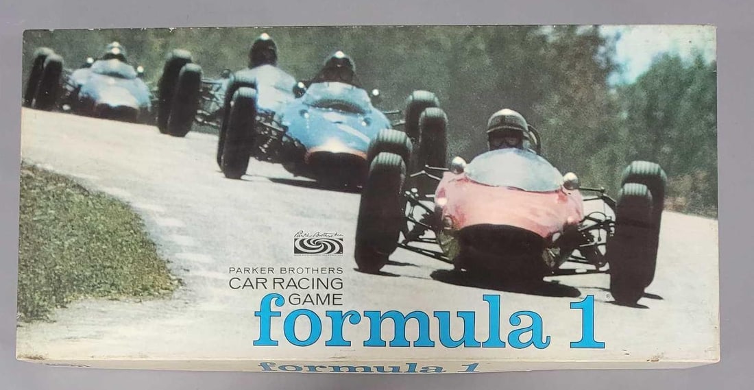 Mint unused Parker Brothers Formula 1 board game: Mint unused Parker Brothers Formula 1 board game. The game is not sealed anymore but all of the parts inside are in shrink wrapped trays and the board is pristine, all in an excellent original box as 