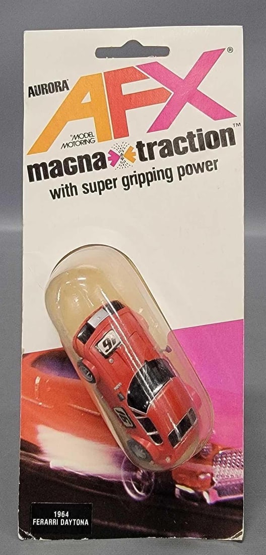 Mint Aurora AFX red Ferrari Daytona HO slot car on sealed blister card 1964 (1 of 7)