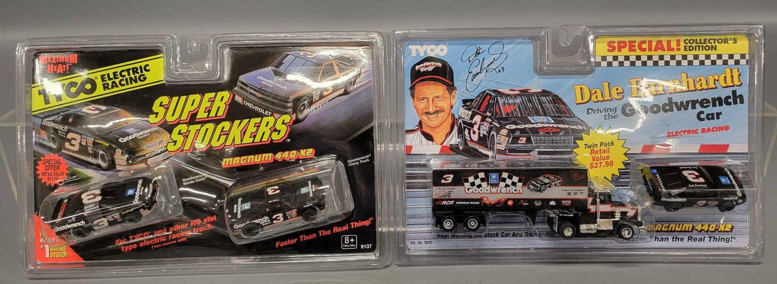 Two Tyco Magnum 440-X2 Dale Earnhardt HO slot car two packs on sealed blister cards (1 of 9)