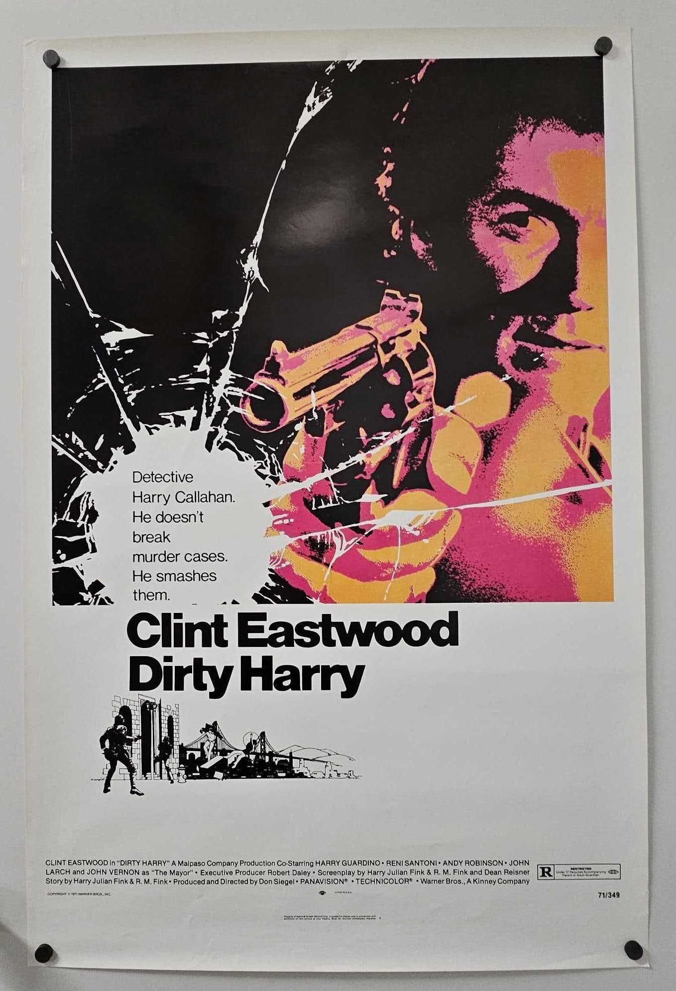 1971 Clint Eastwood Dirty Harry movie poster (1 of 6)