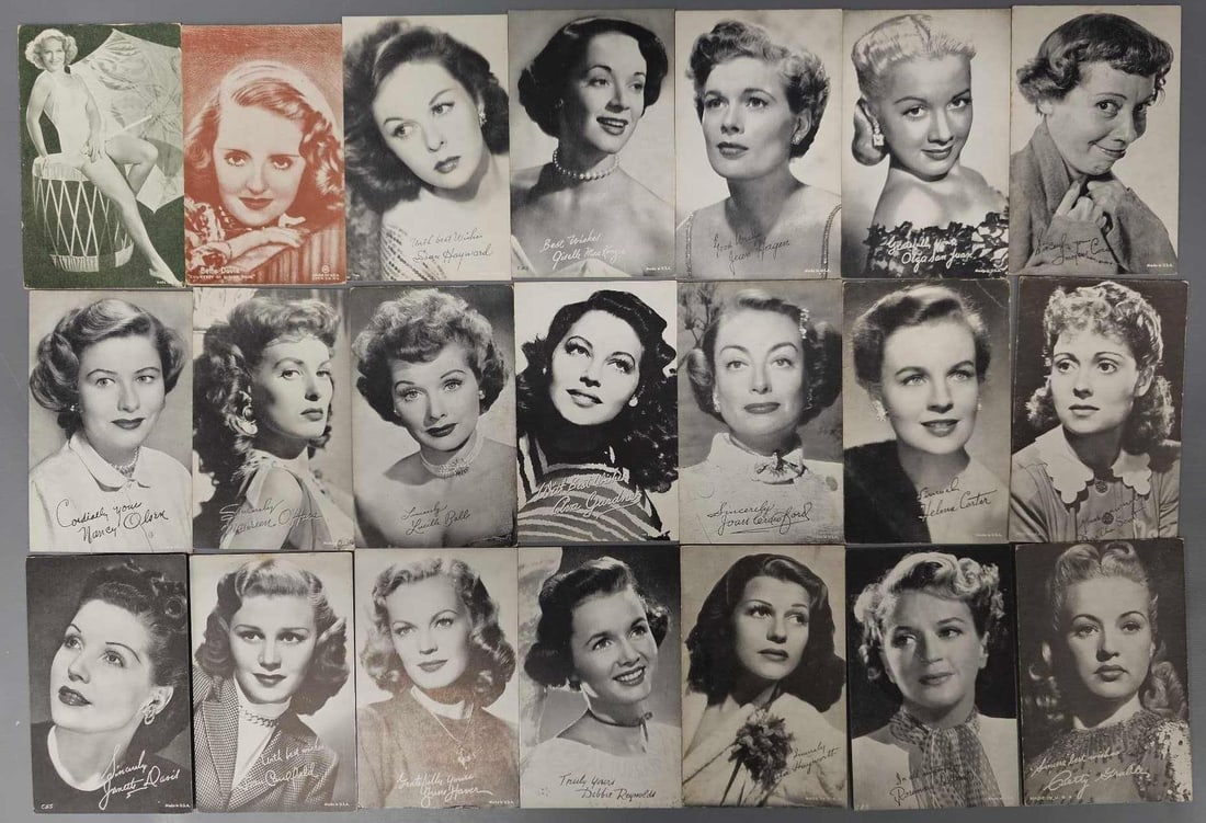 Twenty-one actress and/or female singer arcade exhibit cards (1 of 5)