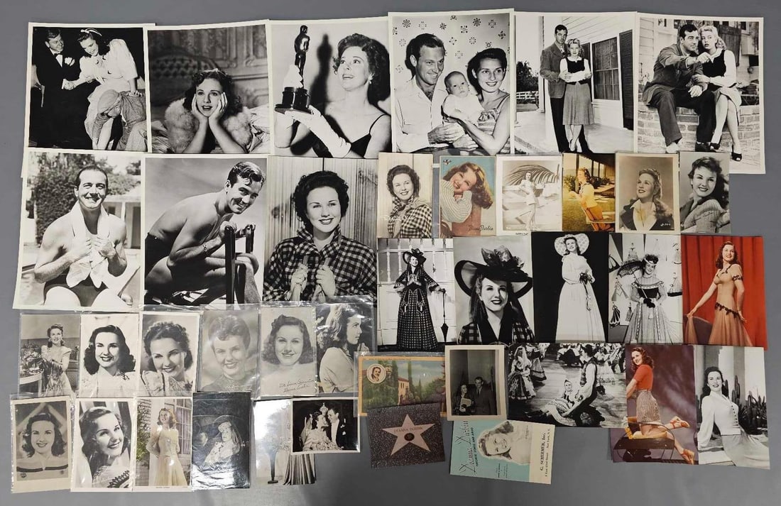 Great group of vintage Deanna Durbin and other star promo and other photographs: Great group of vintage Deanna Durbin and other star promo and other photographs, lots of 10 x 8 plus some postcard size as seen in the photos.