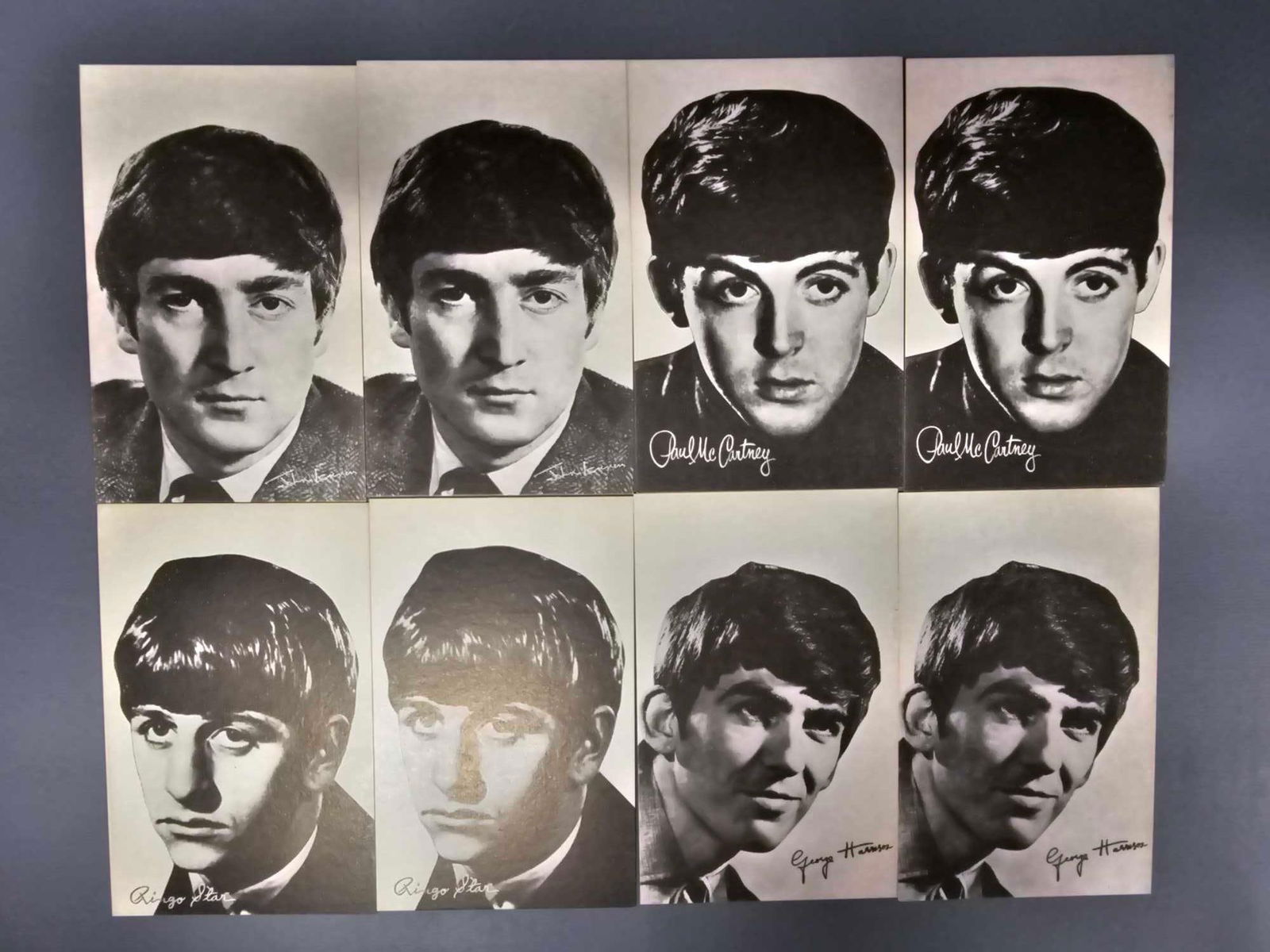 Two complete Beatles arcade exhibit card sets (1 of 6)