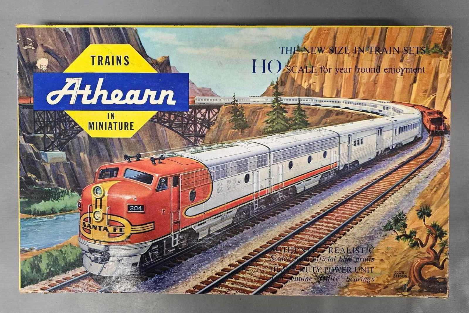 Neat boxed 1960's Athearn HO scale Pennsylvania diesel freight set 410 (1 of 14)