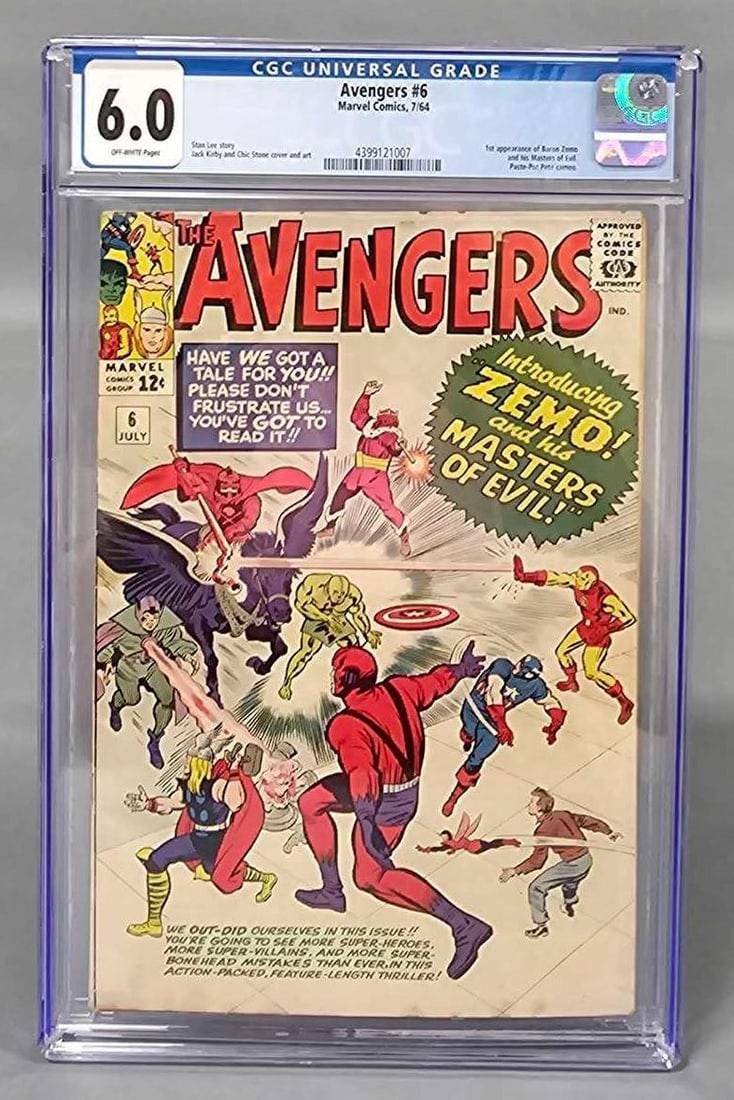 Marvel Avengers 6 CGC 6.0 1st appearance of Baron Zemo (1 of 6)
