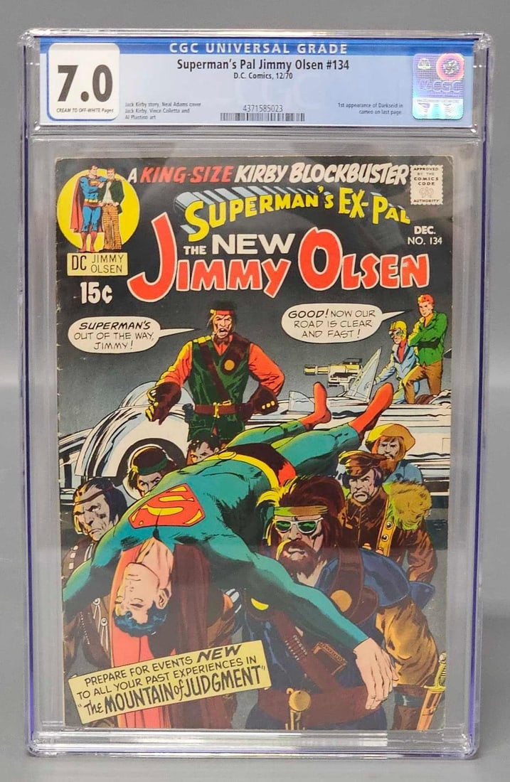 Jimmy Olsen 134 CGC 7.0 Darkseid Cameo: Jimmy Olsen 134 CGC 7.0 Darkseid Cameo In a near mint case with mylar as it has just recently been graded.